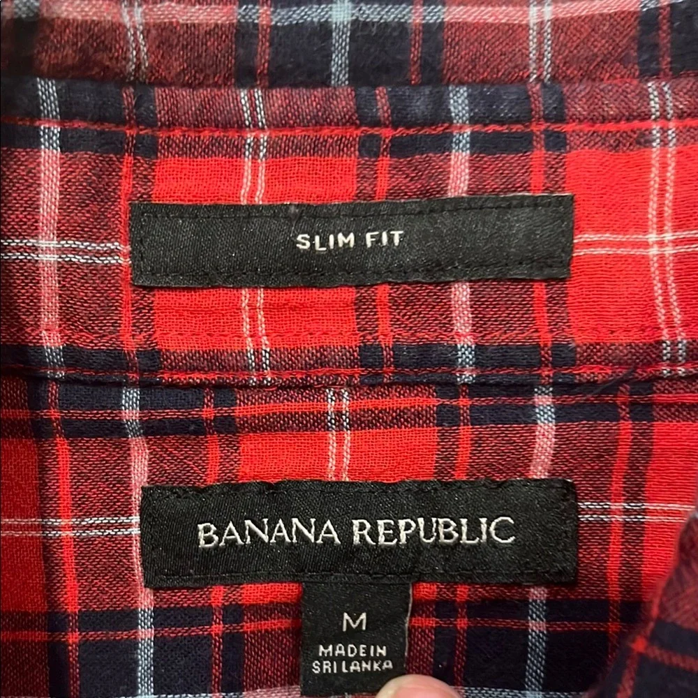 Banana Republic Red Plaid Men's Shirt